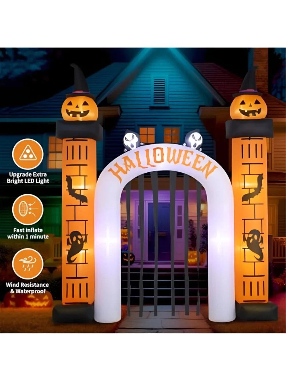 11 FT(H) x 10 FT(L) Giant Halloween Inflatables Archway, Halloween Inflatable,